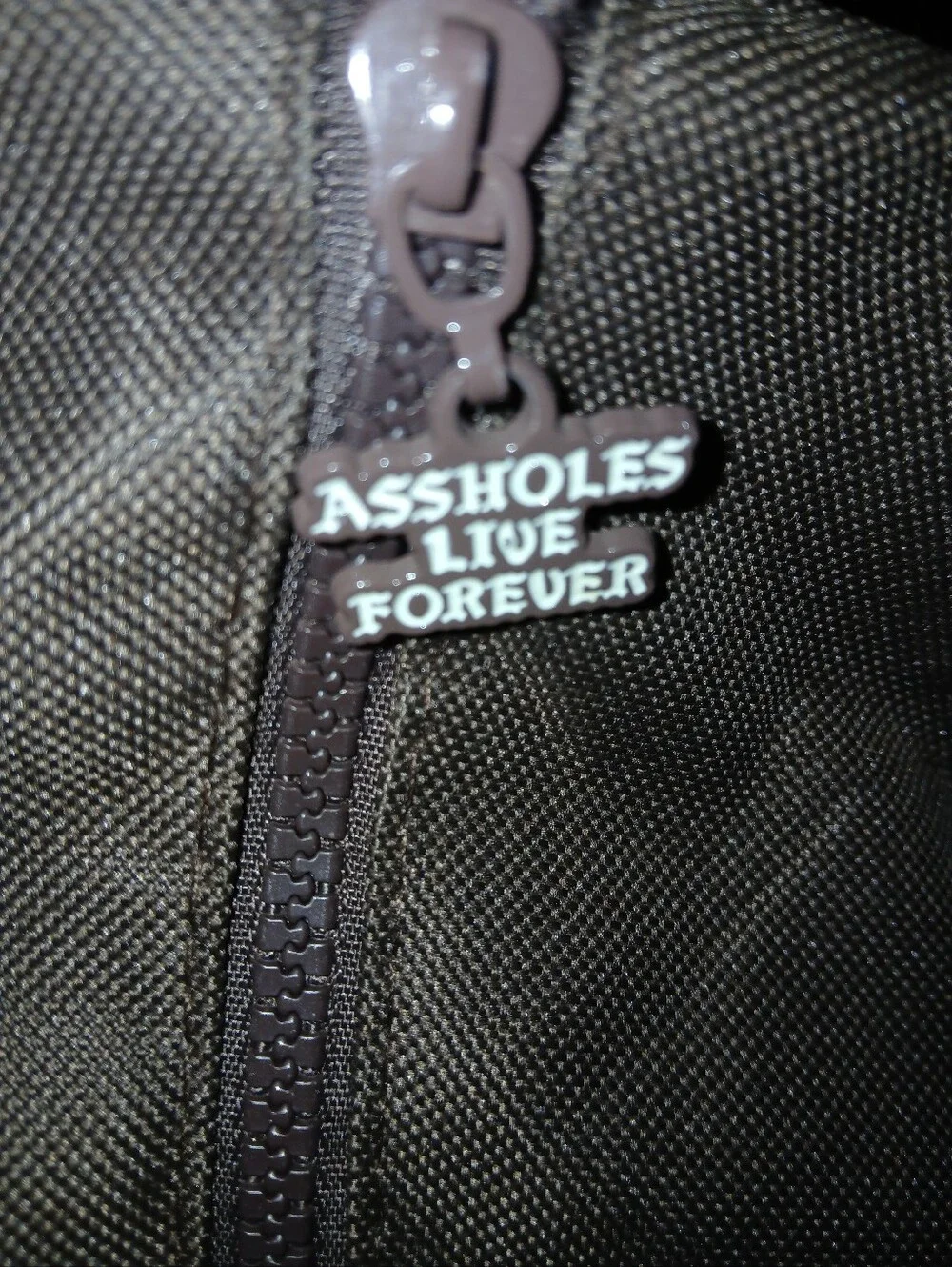 New Without Tags ASSHOLES*S LIVE FOREVER - Emotional Baggage Duffle Bag Brown
